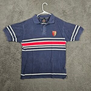 Guinness Official Merchandise Mens Polo Shirt Navy Blue Striped Toucan Size M